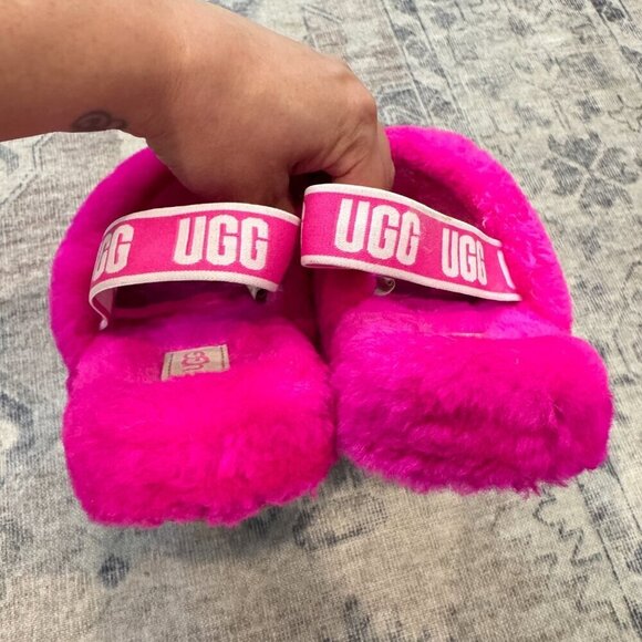 Ugg Fluff Yeah Slide Slippers Open Toe Sandals Cozy Lounge Casual Pink Size 4 - Picture 4 of 8